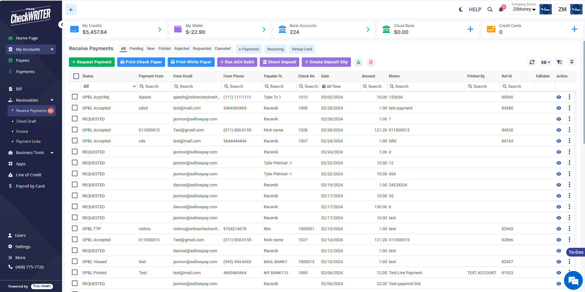 OnlineCheckWriter.com Powered by Zil Money Image
